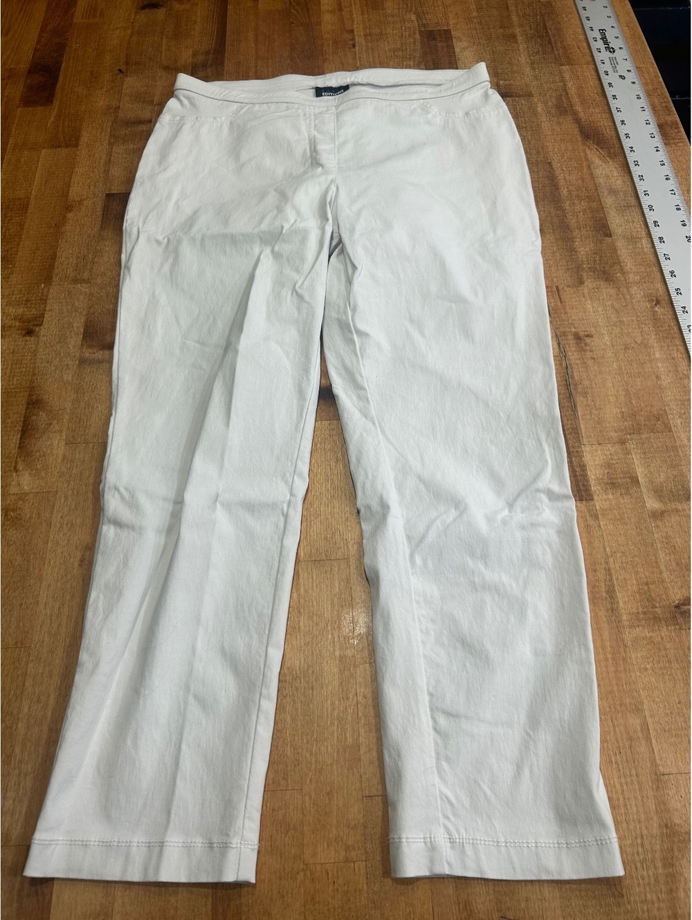 Basic Editions White Cotton Blend Pants Size L/G